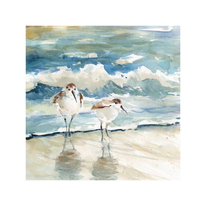 East Urban Home 'Beach Birds' Painting Print on Wrapped Canvas